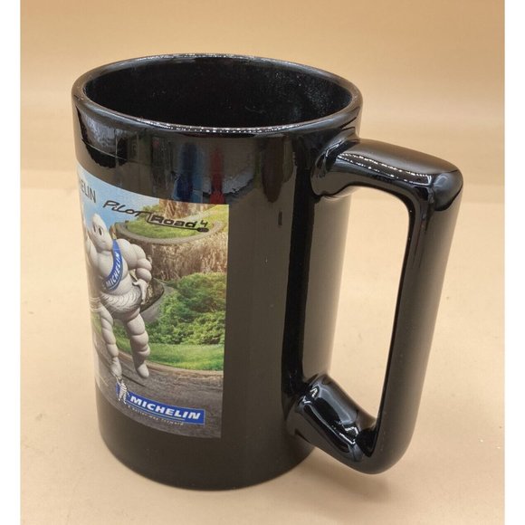 Michelin Man Black Coffee Mug Pilot Road Motorcycle Tire Advertisement 4.5” - Picture 5 of 10